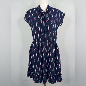 Appletree Boutique Lipstick Print Dress Size Medium (Check measurements)